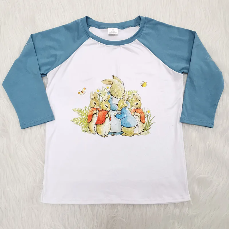

unisex baby girl boy t shirt baby boy long sleeve t shirt kid tops child wear easter rabbit cartoon print kid boutique clothing