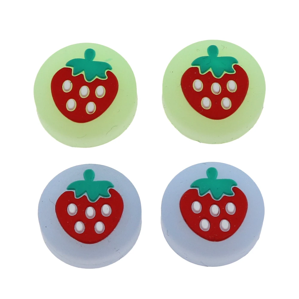 

4pcs Glow Luminous Fruit Thumb Stick Grip Silicone Cap Joystick Cover For Nintendo Switch NS Lite Controller Thumbstick Case