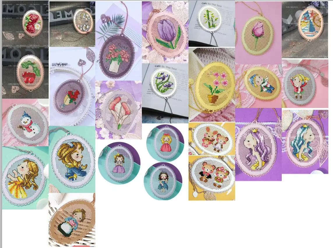 Закладка для вышивки крестиком девочек металлическая Серебристая и золотистая