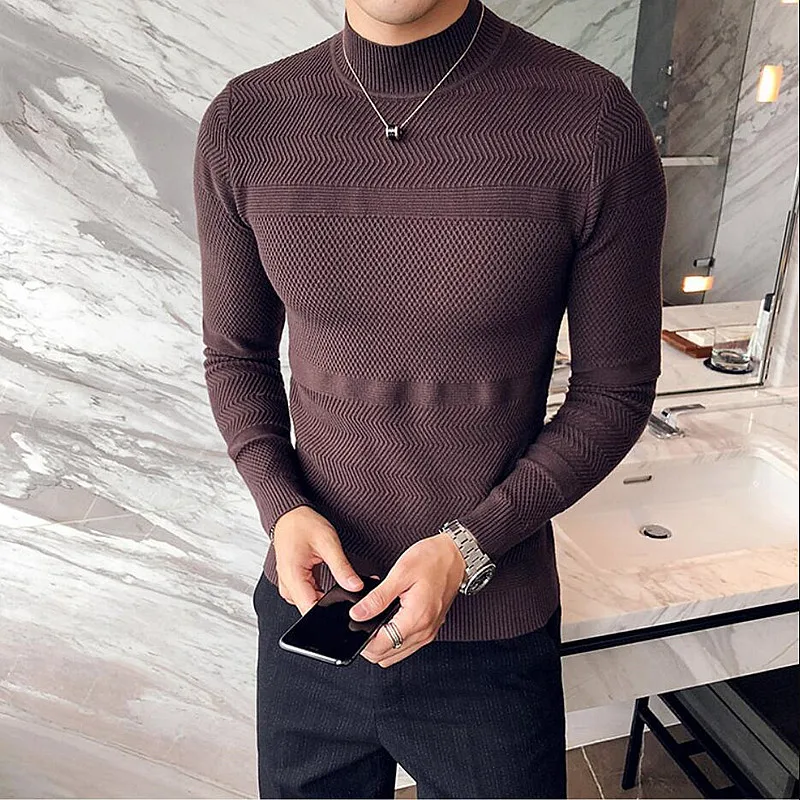 Зимний свитер приталенный модный для мужчин 2019 Новое поступление Повседневный