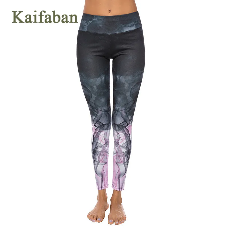 Женская спортивная одежда с градиентным принтом штаны для йоги леггинсы фитнеса