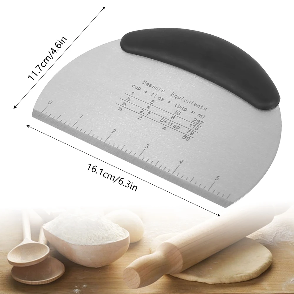 

1Pcs Metal Griddle Stainless Steel Scraper Chopper - Great As Dough Cutter for Bread and Pizza Dough Baking Supplies