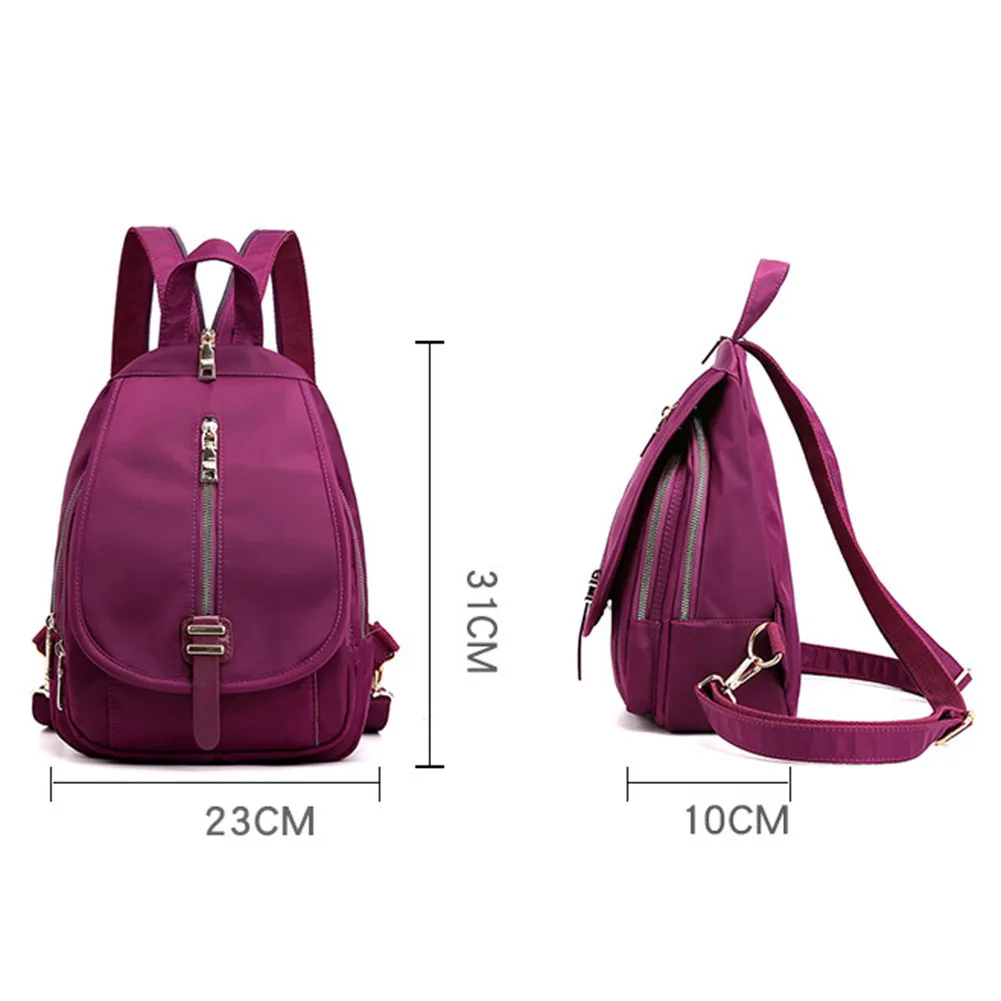 

Waterproof Nylon Backpack for Women Travel Backpacks Women Waterproof Nylon Solid Color Zipper Backpack Portable Travel Bag Pack