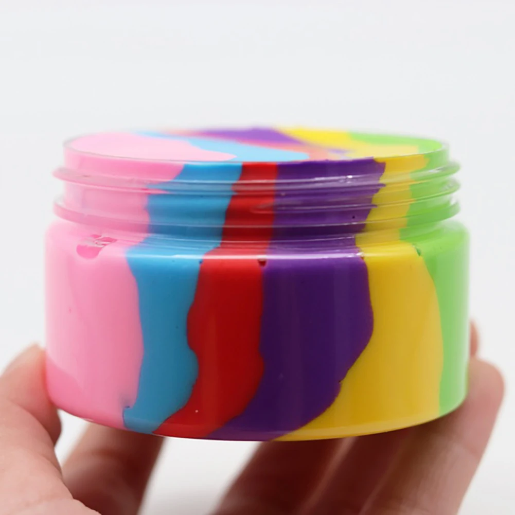 

Amazing fluffy slime Fluffy Rainbow Slime Putty Mud Clay Plasticine Sludge Stress Relief Kids Toys stress reliever gifts