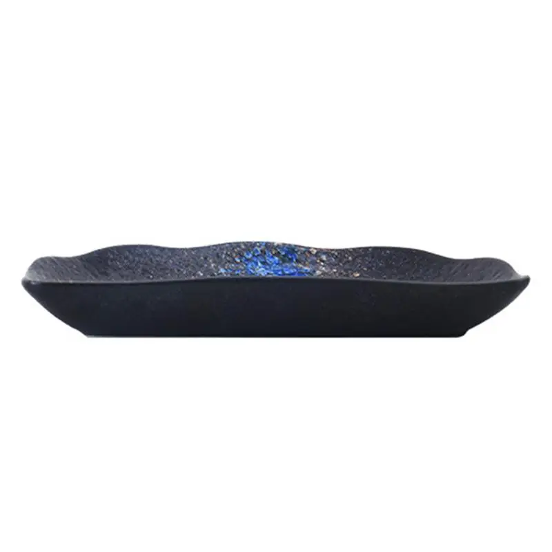 

1Pc Creative Food Serving Plate Sushi Tray Ceramic Snack Dish Tableware (Blue)