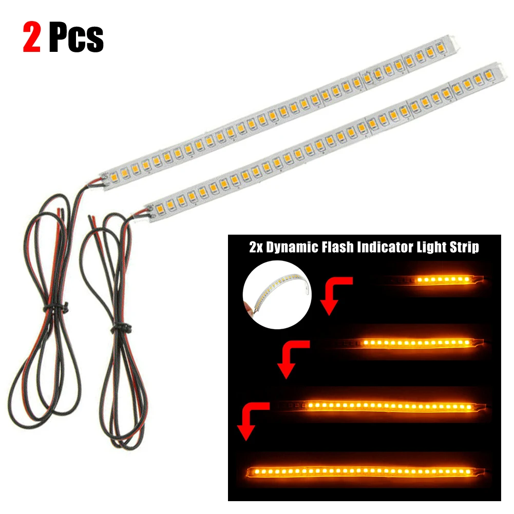 

2PCS Car Rearview Mirror Indicator Lamp DRL Streamer Strip Flowing Turn Signal Lamp LED Car Light Source Turn Signals For Cars