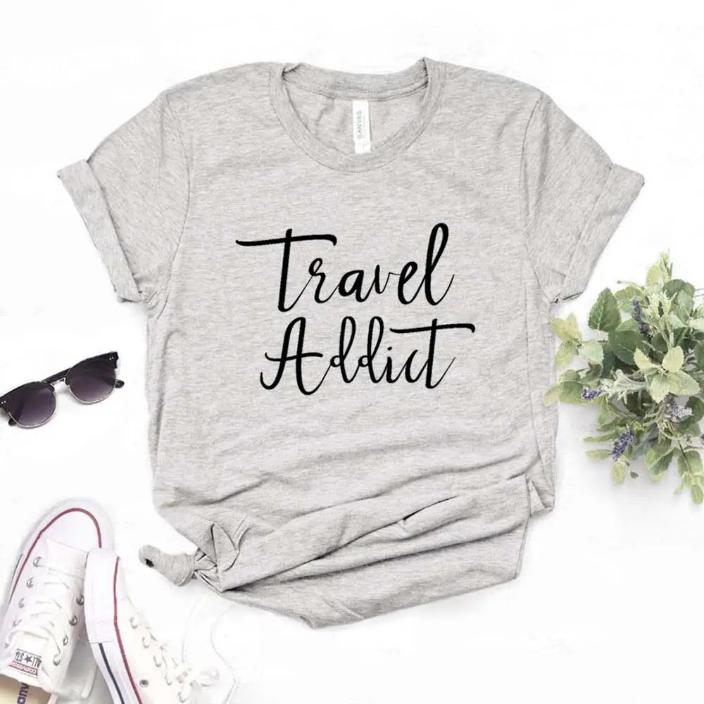 Женская хлопковая футболка хипстерская забавная для путешествий 6 цветов