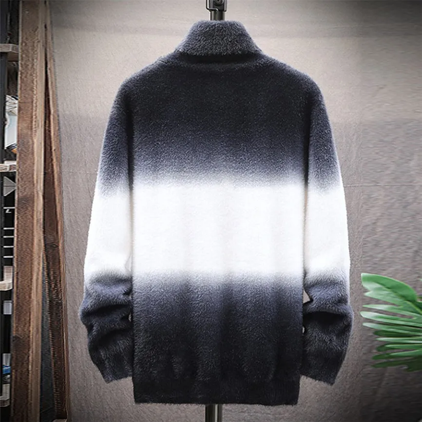 Крашеный трикотаж с длинным рукавом Водолазка трикотажные свитера мужские Осень