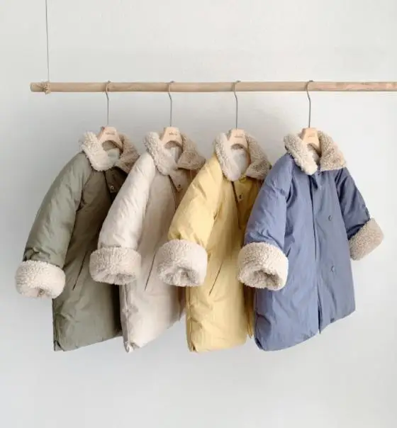 Детское теплое и утолщенное пальто из овечьей шерсти Хлопковое Зимнее для детей
