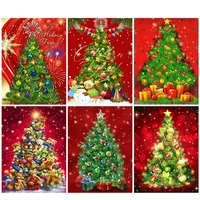 5d diy diamond painting christmas tree drawing embroidery full squareround drill cross stitch kit home wall decorations gifts
