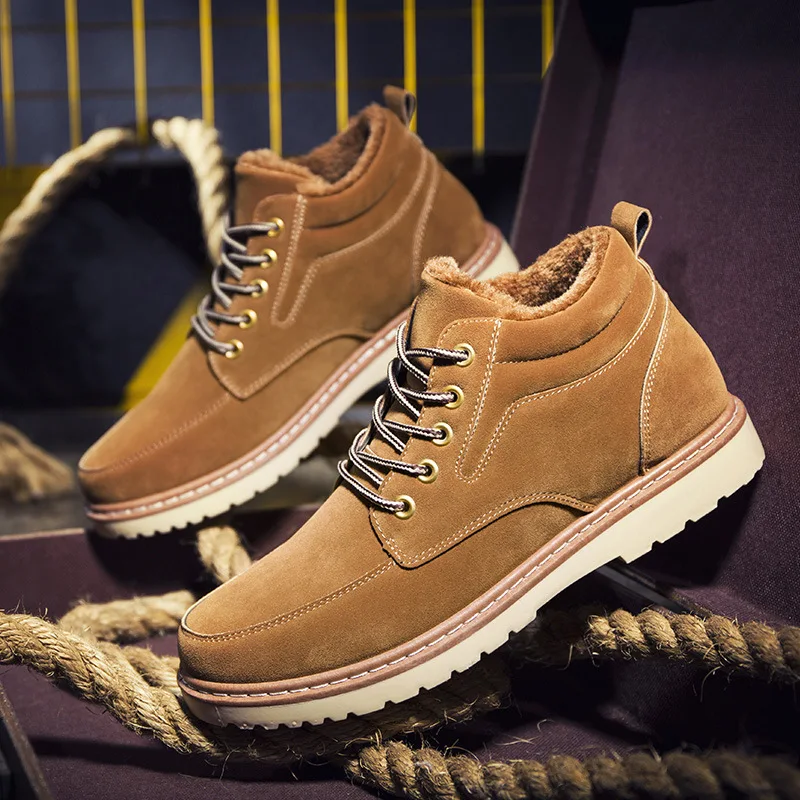 

Mr Co Winter Cotton Shoes Men's High-top Plus Velvet Thick Warmth Trend Martin Boots Cotton Shoes All-match Tooling Boots