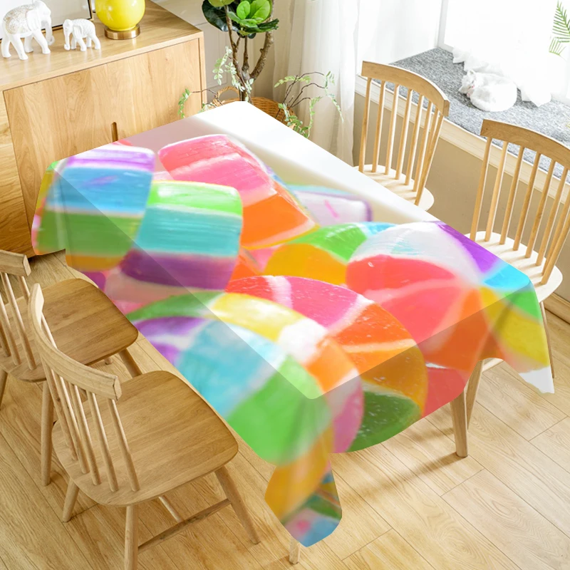 New Arrival Colorful Candy Tablecloth Washable Cloth Thicken Oxford Rectangular Table for Wedding 140X250cm | Дом и сад
