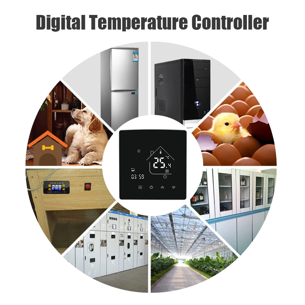 

WiFi Smart Programmable Thermostat Intelligent LCD Touch Screen Digital Temperature Remote Controller with Sensor Home Room