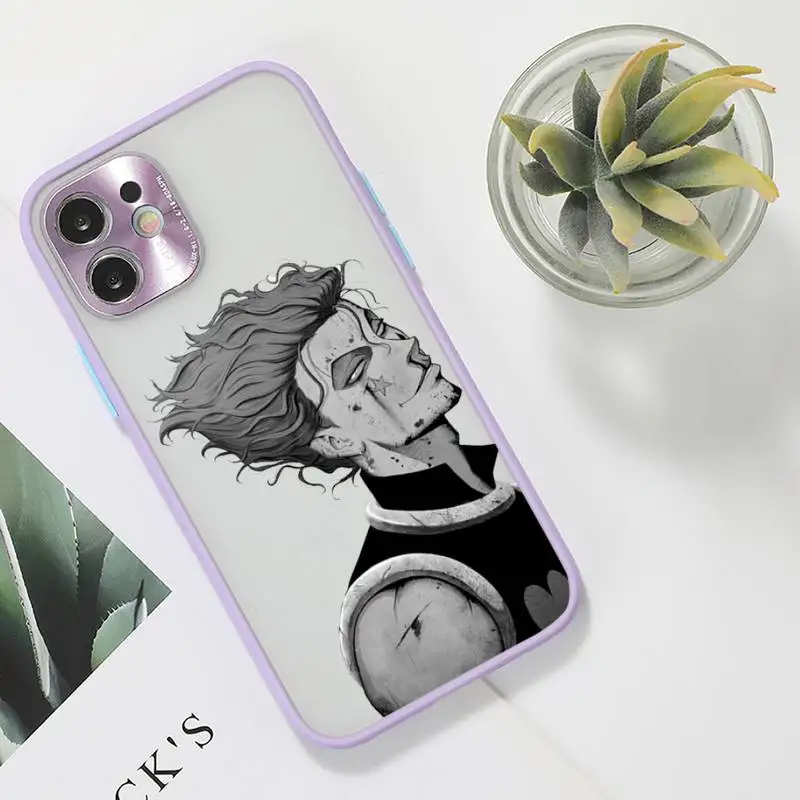 

Hisoka Anime Hunter X hunter Phone Case For iPhone 12 11 Mini Pro XR XS Max 7 8 Plus X Matte transparent Purple Back Cover