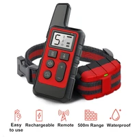 new waterproof rechargeable dog training collar 500m remote control training equipment electric shock sound anti bark collar