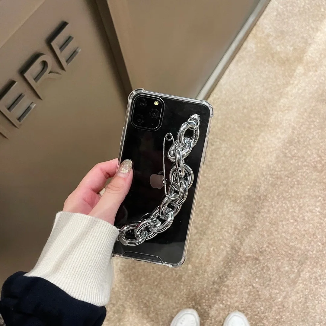 

New iPhone12promax mobile phone case European and American ins transparent bracelet 7/8p suitable for love pearl xs/11