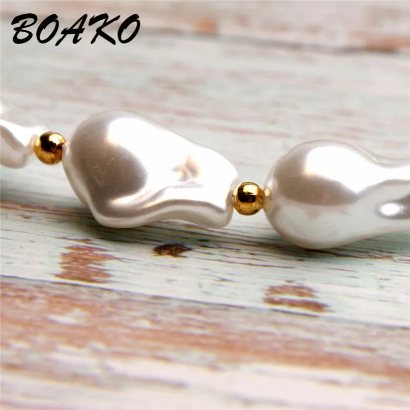 BOAKO Boho женское чокер барокко жемчужное модное колье-чокер ювелирные изделия свадебные Большие нерегулярные массивное жемчужное ожерелье