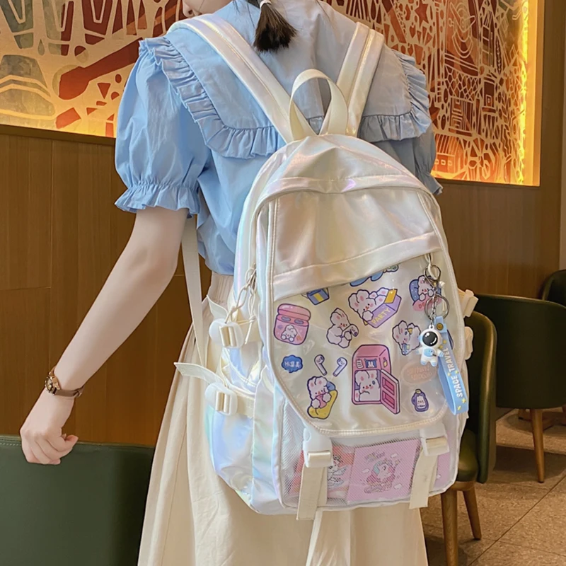 

Модный женский рюкзак розового цвета, милый рюкзак, школьные сумки для девочек, водонепроницаемый рюкзак для книг с аниме, дорожный рюкзак ...