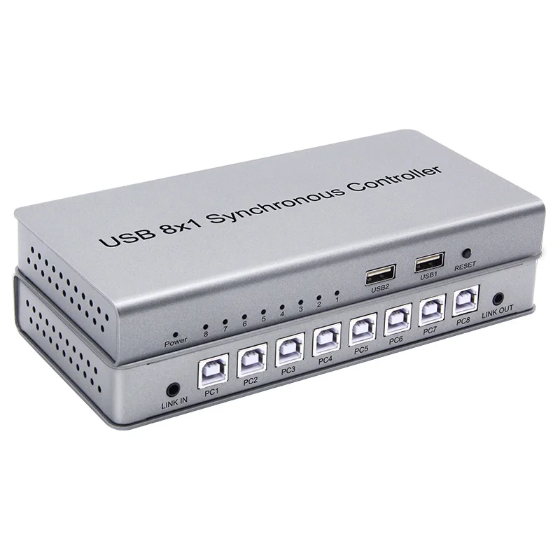 1x8 USB 2.0 KVM Switch 8 Port Synchronous Controller 8 PC ports input support IR