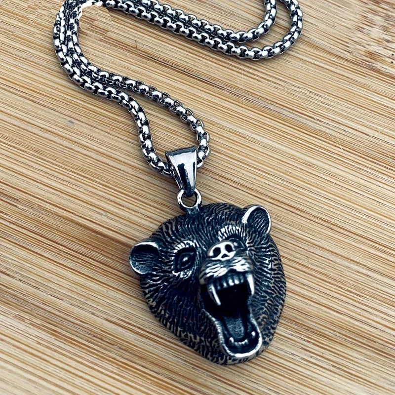Славянский медведь тотемный Амулет ожерелье с подвеской винтажное из