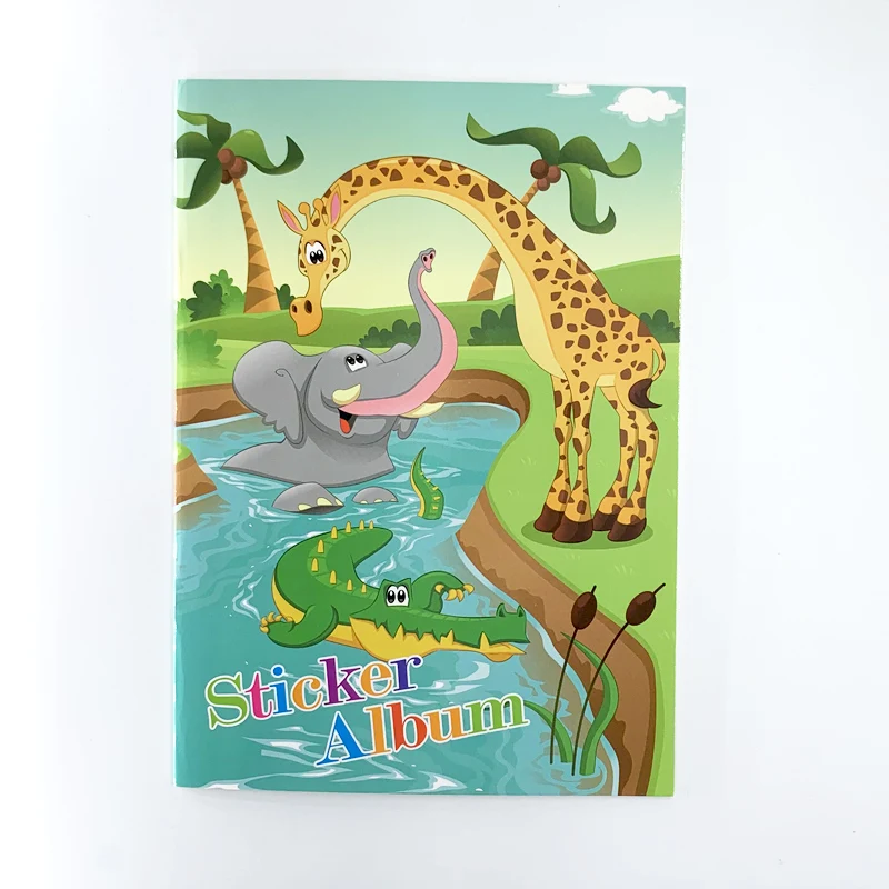 Коллекционная книга наклеек с животными и зоопарком альбом мультяшными