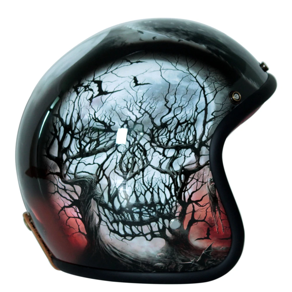Мотоциклетный шлем с принтом в стиле ретро | Автомобили и мотоциклы