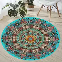 Alfombras decorativas antideslizantes estilo Mandala, alfombra colorida con patrón Floral, para suelo, sala de estar, baño, cocina, sala de estar y dormitorio (4)