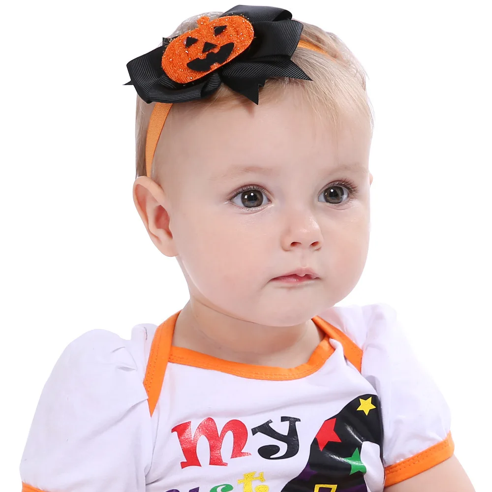 

Halloween Baby Headband Pumpkin Skull Children Elastic Bandana Halloween Party Halloween Gift Baby Accessories Baby Turban