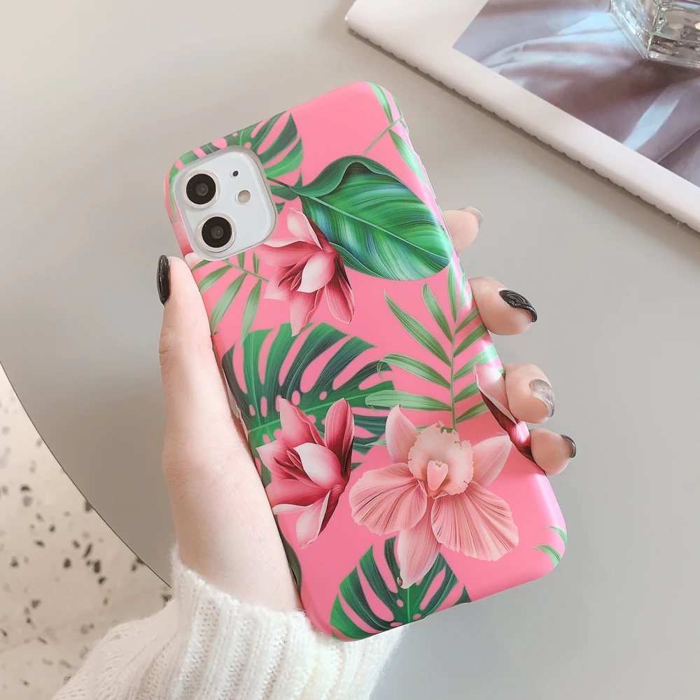 LOVECOM Vintage Flowers &amp Banana Leaf Phone Case For iPhone 11 Pro Max XR XS 6 6S 7 8 Plus X Soft IMD Back Cover Coque | Мобильные
