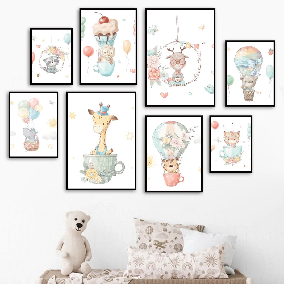 

Owl Tiger Zebra Giraffe Lion Bear Nursery Wall Art Canvas Painting Nordic Posters And Prints Wall Pictures Baby Kids Room Decor