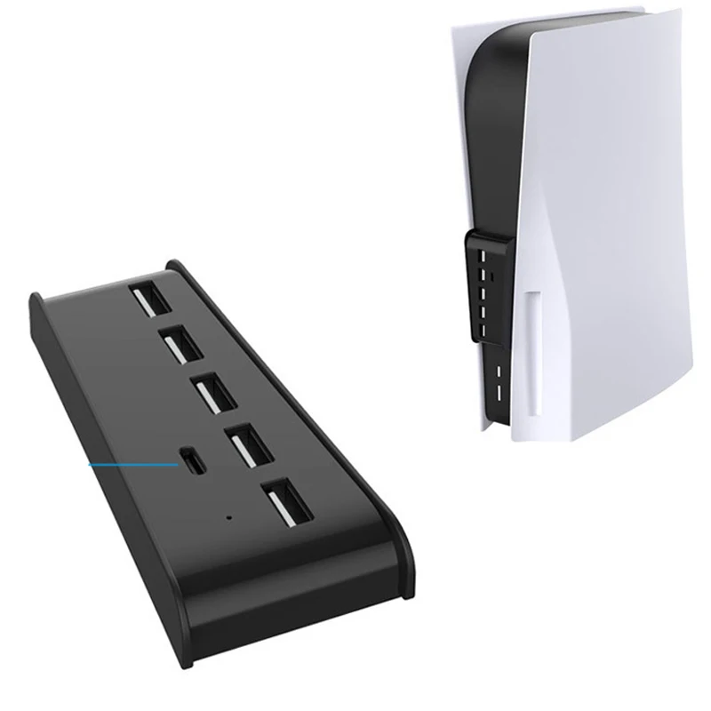 

4 USB-порта, концентратор 2,0, 1 USB-порт для зарядки PS5, высокоскоростное зарядное устройство сплиттер контроллера, адаптер расширения для Playstation ...