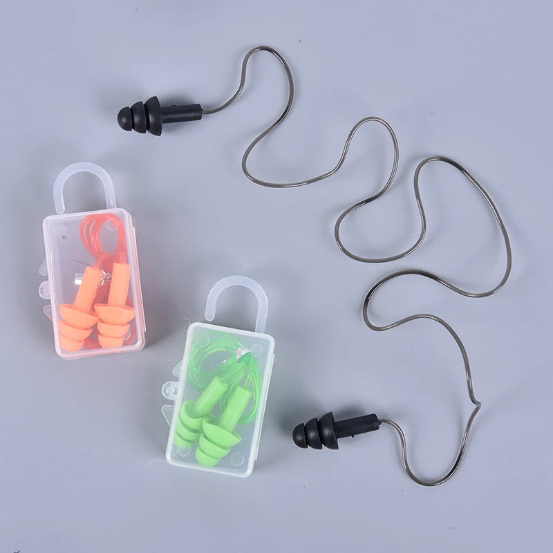 

2PCS Anti-Noise Earplugs Nose Clip Case Protective Waterproof Protection Ear Plug Silicone Swim Dive Supplies security protect