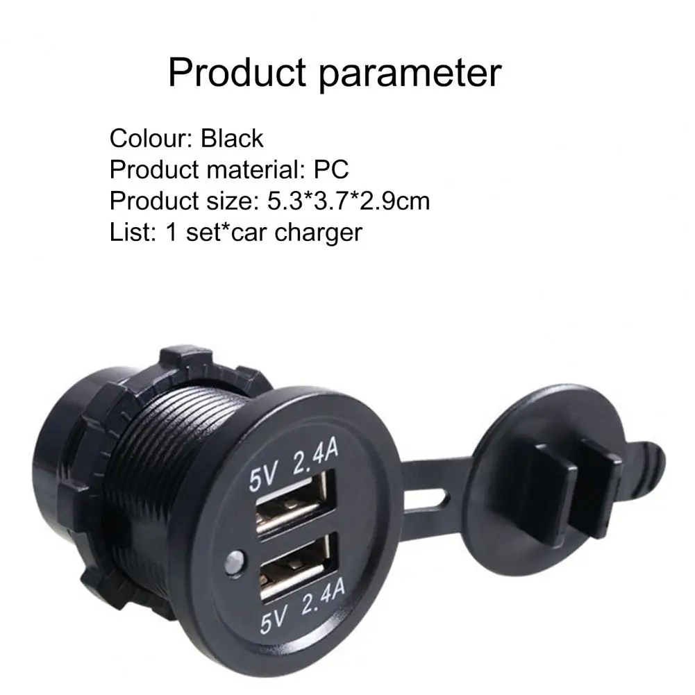 

Car Charger Dual USB Interface Overcurrent Protection High Current Dual USB Port Power Outlet for Cell Phone Car Accessories