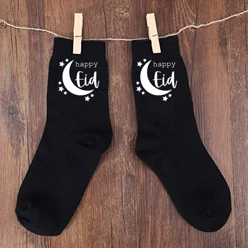 

Happy Eid Mubarak носки Мусульманский Исламский Рамадан кареем Al Adha Iftar праздничное украшение для вечевечерние НКИ подарок для мужа папы парня