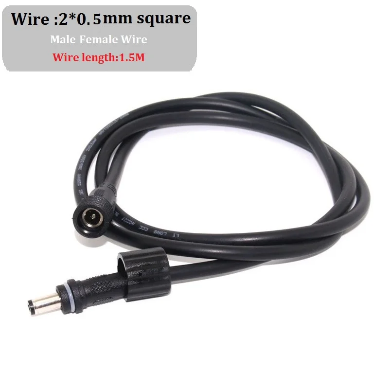 0.5 square SET DC5.5* 2,1 мм штекер-гнездо адаптер IP67 Водонепроницаемый Соединитель с соединительной линией адаптер штекер удлинитель питания для светодиодный лампы - Цвет: 0.5 square SET