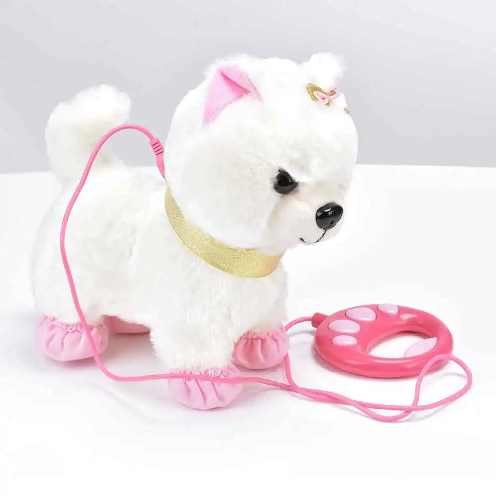 

Robot Dog Sound Control Interactive Dog Electronic Toys Plush Puppy Pet Walk Bark Leash Teddy Toys For Children Birthday Gifts