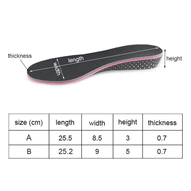 Стелька для увеличения роста с памятью формы Удобные стельки дышащая колодка
