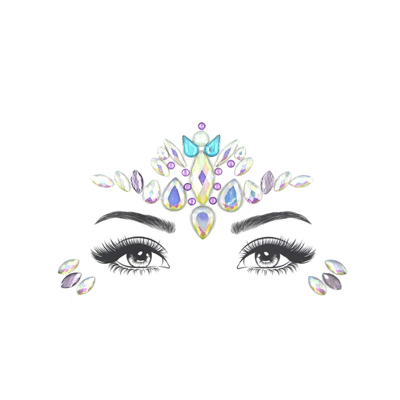 6 Luminous Glitter Calavera Мексиканская наклейка на лицо с кристаллами светящиеся наклейки на глаза с блестками временные наклейки на тату Украшения для тела музыкальный фестиваль вечерние тату - Цвет: 6 Luminous Glitter