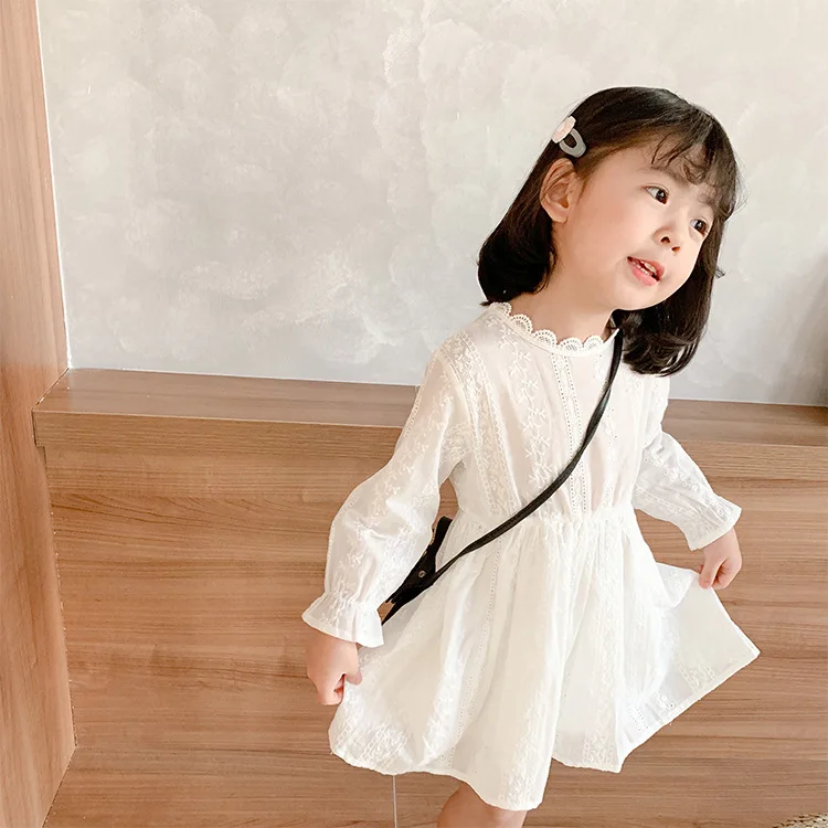 2020 spring baby girl lace dress age 1 2 3 4 5 6 yrs cute kids cotton white dresses quality princess party wedding frocks | Детская