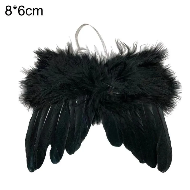 Крылья из перьев белый/черный красный милый ангел новогодняя елка подвесное