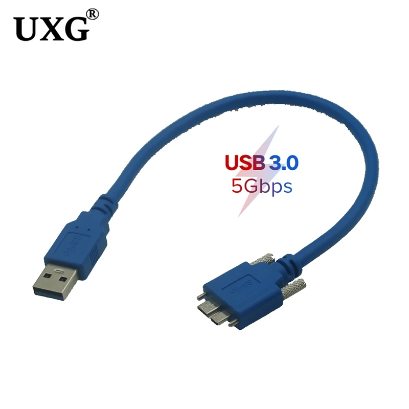 

USB 3.0 A/M To Micro B/M With Dual Screw Locking Cable SuperSpeed Supported, USB3 Vision Camera Compatible