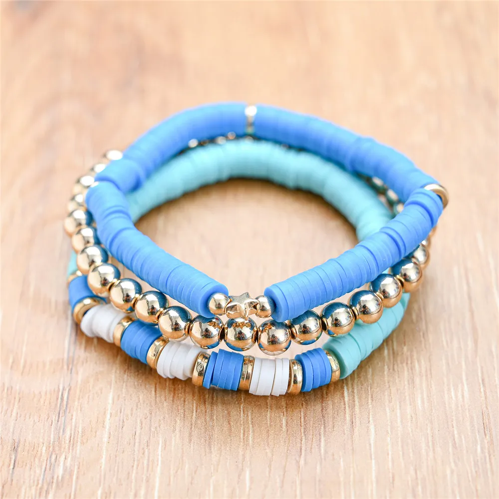 Бусины из полимерной глины очаровательные плетеные браслеты для женщин