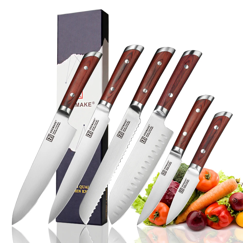 SUNNECKO изысканный шеф-повар ножи Пособия по немецкому языку 1 4116 Сталь клинок Santoku