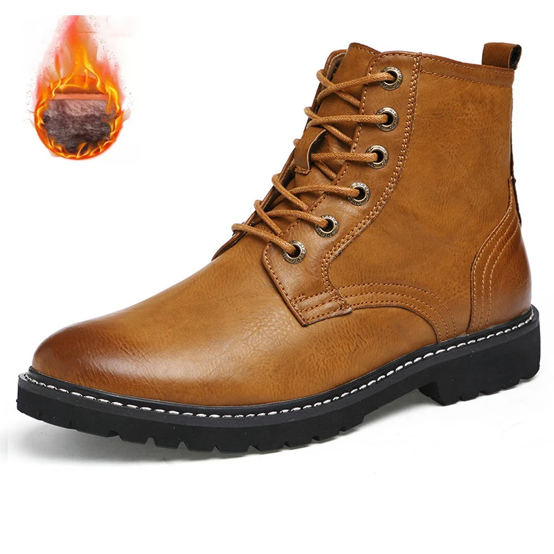 Sanzoog/зимние кожаные ботильоны; мужские ботинки Dr Martins; Botines Hombre Dr. Martens; Erkek Bot Botte Homme; высокие ботинки в британском стиле