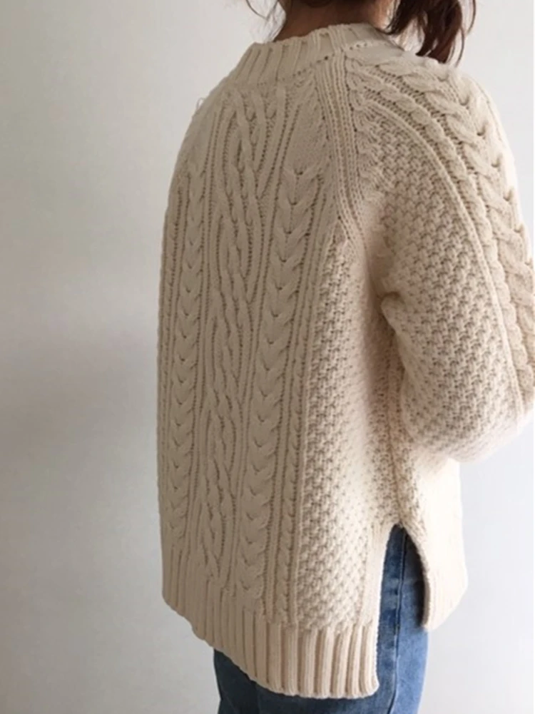 Colorfaith 2021 Spring Winter Women's Sweaters Pullovers Warm Minimalist Korean Fashionable Solid Wild Oversize Jumpers SW7033 | Женская
