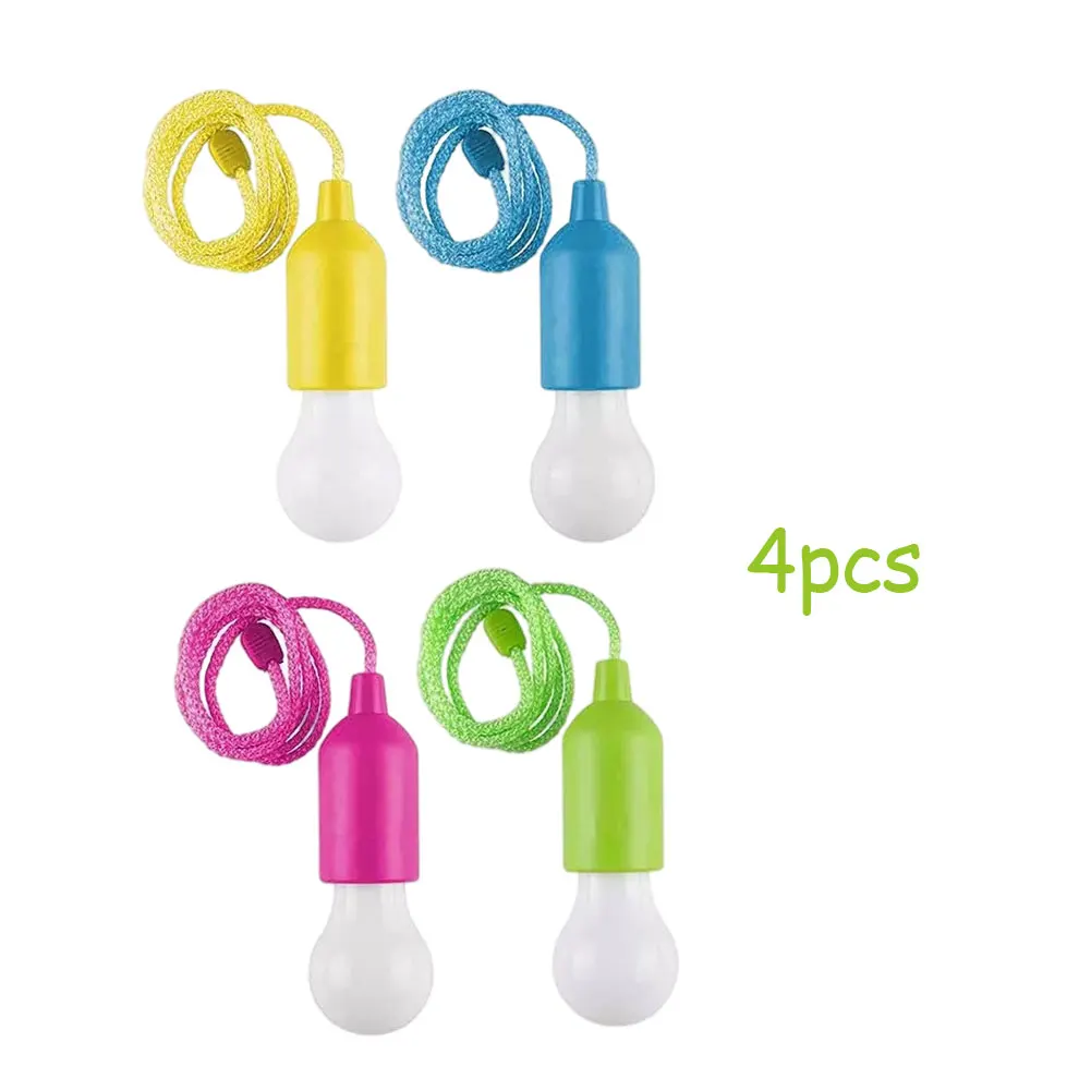

Colorful Pull Light Bulb Chandelier Portable Hanging Light Bulb Outdoor Camping Garden Decoration Hanging LED Night Light Lamp