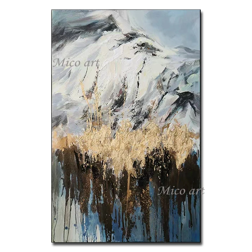 

100% Hand Painted Unframed Abstract Gold Textured Oil Painting Artwork Modern Canvas Wall Art Paintings For Home Wall Decoration
