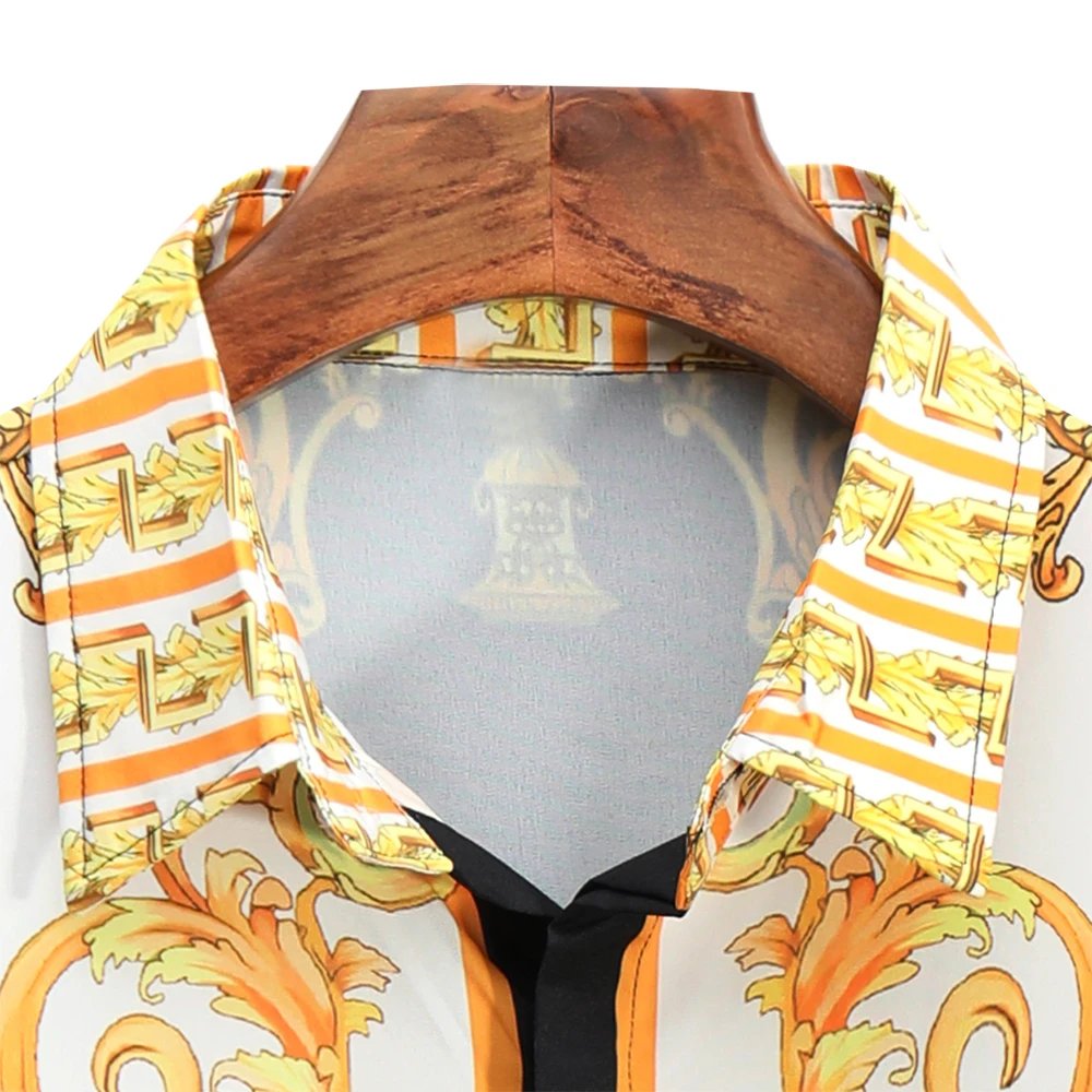 

2021 clothing Men Printed long-sleeved shirts/Male slim Bohemia Business leisure shirts/Masculina Manga Longa Prom Party Shirt