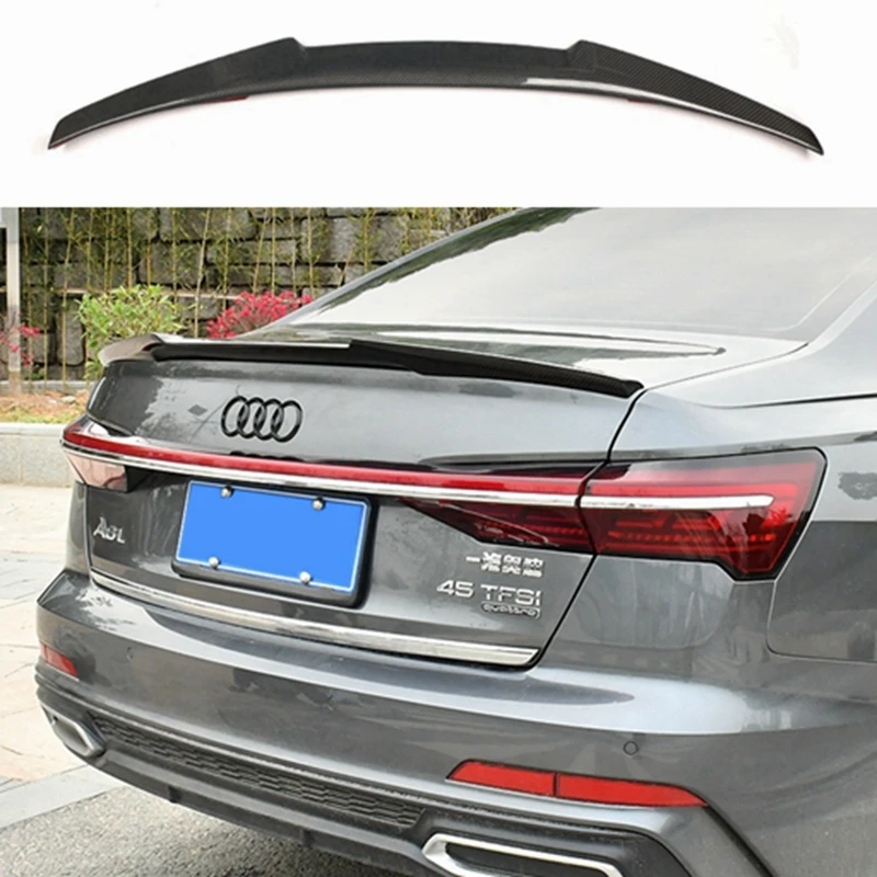 M4 style High quality real carbon fiber material spoiler For Audi A6 C8 Carbon Fiber Rear Spoiler Trunk Wing