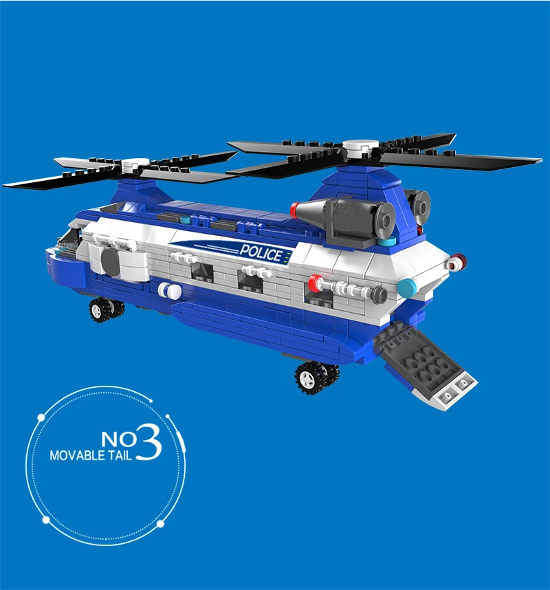 6 в 1 городская полиция строительные блоки автомобиля самолета Детские кубики